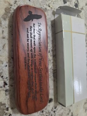 Pen With Engraved Wooden Case with Inspirational Scripture-NEW